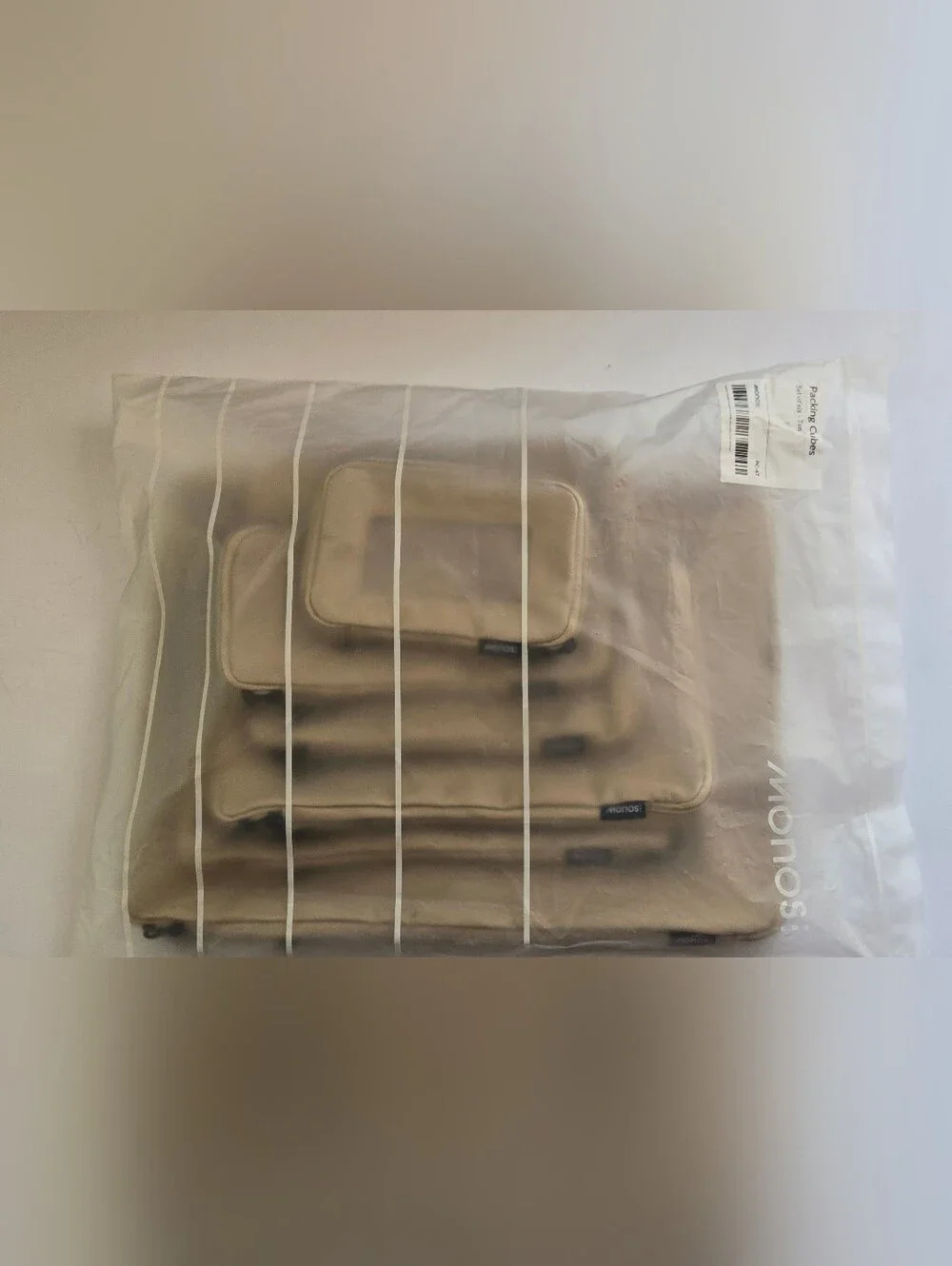 Monos Compressible Packingh Cubes Set of 6 Tan Brand New Travel Organizers